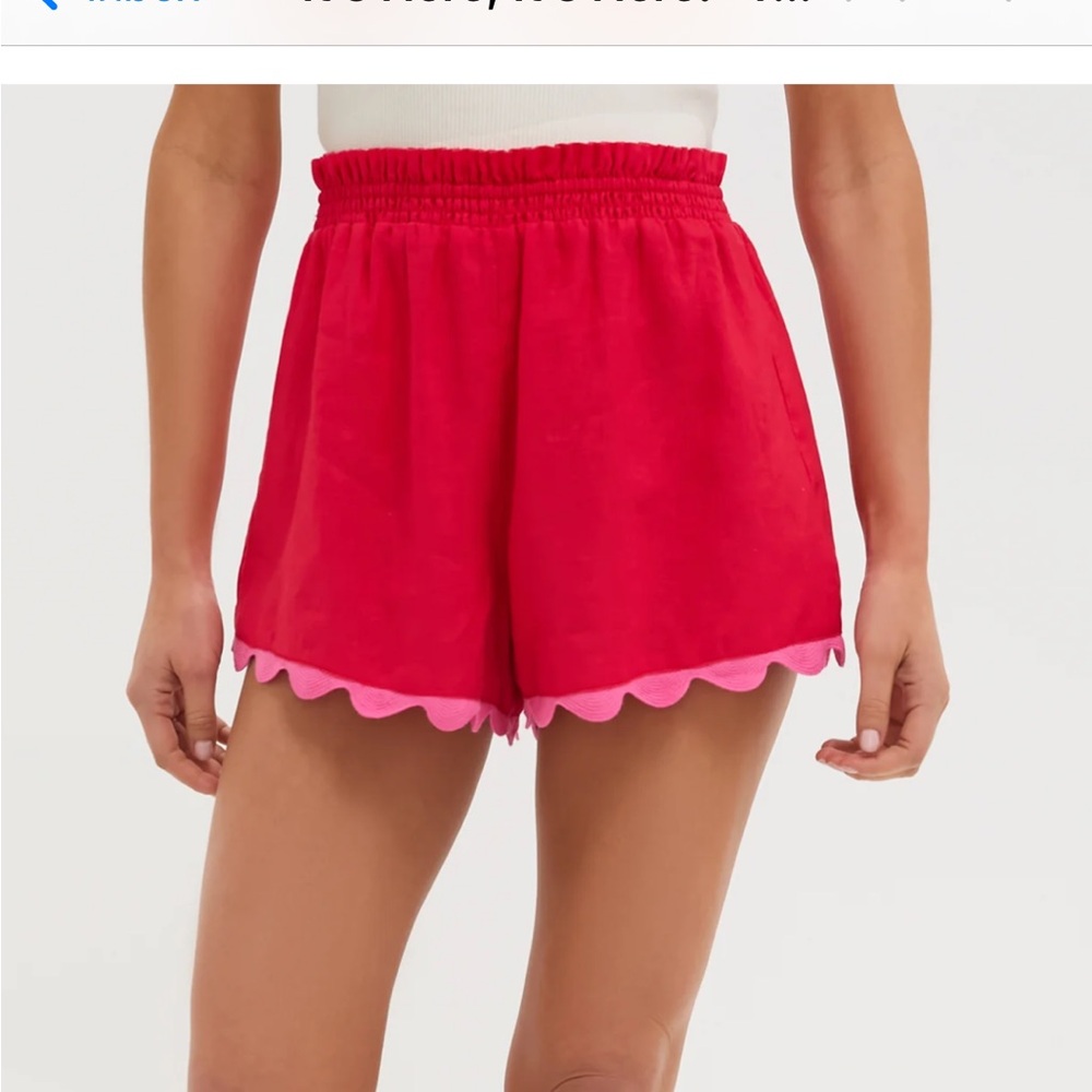 Tuckernuck Red and Pink High Waist Shorts